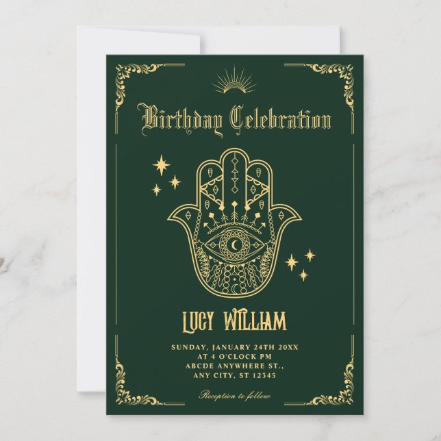 Convites Vintage Bohemian art symbols  Invitation (Frente)