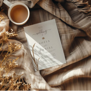 Convites Vintage Boho Autumn Watercolor Casamento