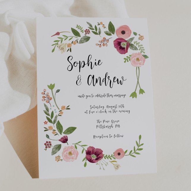 Convites Vintage Boho Floral Wedding (Criador carregado)