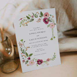 Convites Vintage Boho Floral Wedding