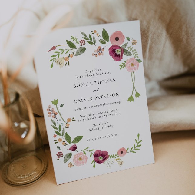 Convites Vintage Boho Floral Wedding (Criador carregado)