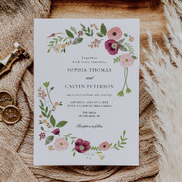 Convites Vintage Boho Floral Wedding