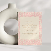 Vintage Boho Light Blush Chá de panela Floral Rosa