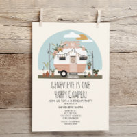 Vintage Boho One Happy Camper primeiro aniversario