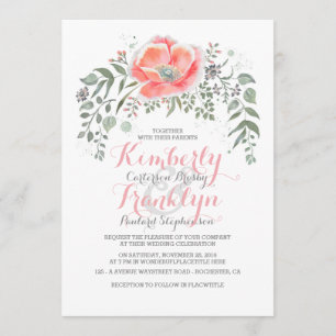 Convites Vintage Boho Pink Casamento Floral