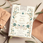 Convites Vintage Book Baptism<br><div class="desc">Este convite para o batismo do marfim e do ouro foi feito para se parecer com um antigo cobrir de livros antigos. O convite apresenta um fundo elegante, de cor creme, com designs florais de ouro, que lhe dão um aspecto luxuoso e refinado. A tipografia utilizada é tradicional e de...</div>