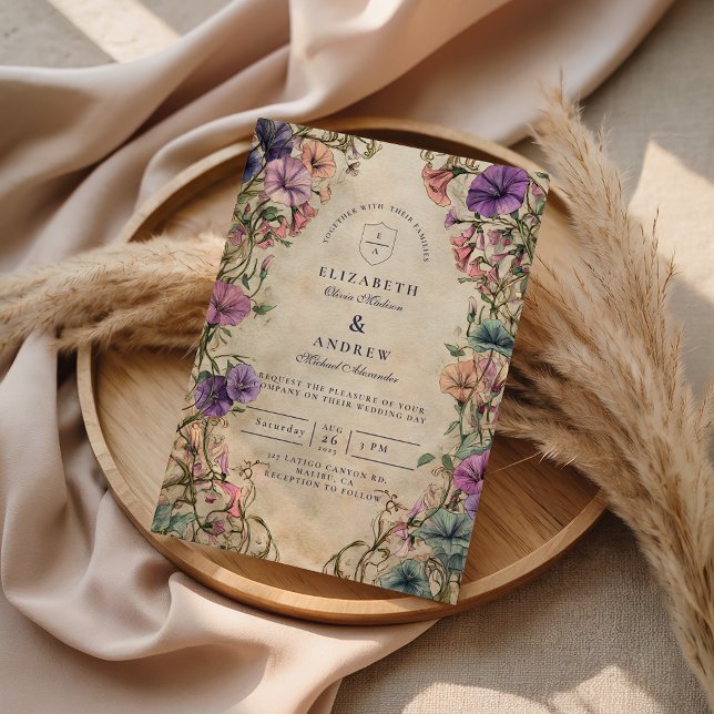 Convites Vintage Botanical Garden Wedding (Criador carregado)