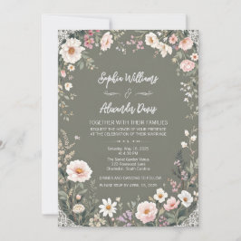 Convites Vintage Botanical Wedding