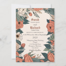 Convites Vintage Botanical Wedding Suite