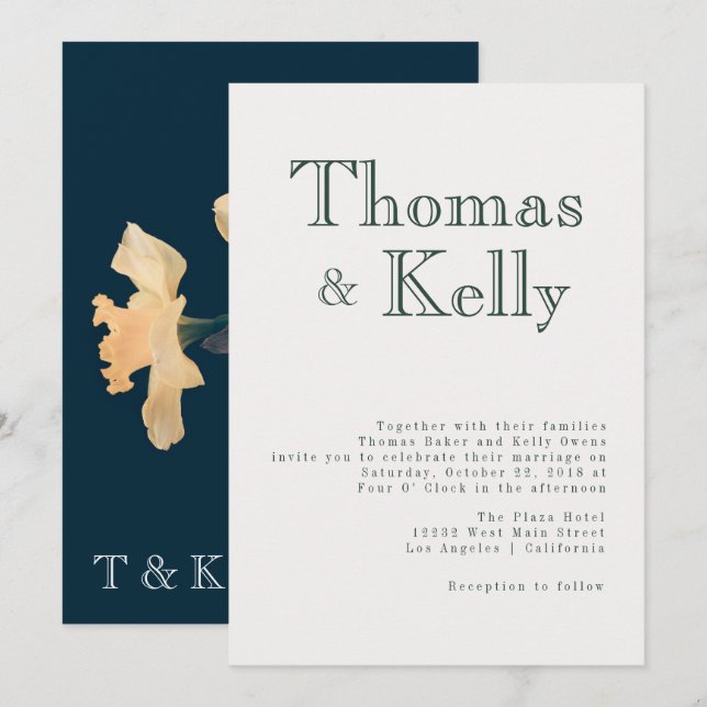 Convites Vintage Botanical Wedding Suite (Frente/Verso)