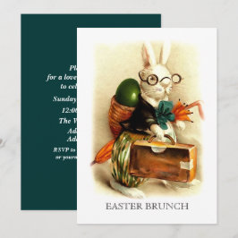 Convites Vintage Bunny Custom Páscoa Brunch