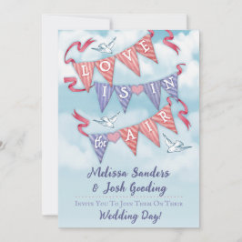 Convites Vintage Bunting Wedding Invitations 