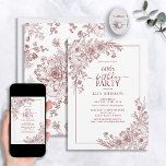 Convites Vintage Burgundy Floral Line Art 60º Aniversário<br><div class="desc">Comemore um marco em estilo com nosso Vintage Burgundy Floral Line Art 60º Convite de Aniversário. De sua caligrafia à vintage line art quintas arranjos em elegante burgundy, este convite dá o tom para seu dia especial. Com o padrão floral correspondente na parte de trás de cada cartão, todos sabem...</div>