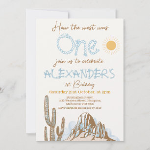 Convites Vintage Cactus Como O Ocidente Era Um primeiro ani