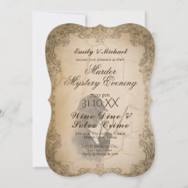 Convites Vintage Calliografia do Partido Mistério do Assass