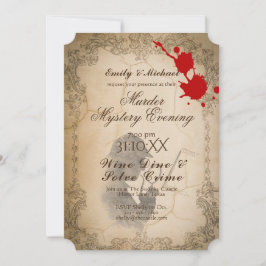 Convites Vintage Calliografia do Partido Mistério do Assass