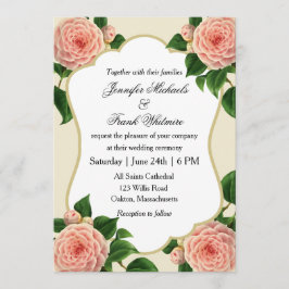 Convites Vintage Camellia Botanical