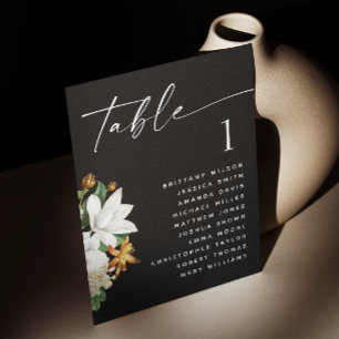 Convites Vintage camellia. Gráfico de assentos de casamento