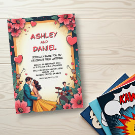 Convites Vintage Casamento de Estilo Quadrado Romântico de