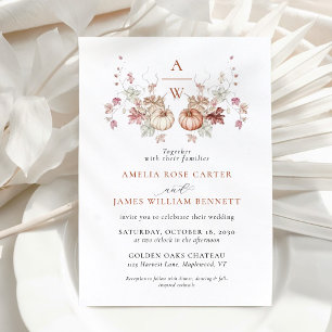 Convites Vintage: Casamento de Vinhas de Abóbora Minimalist