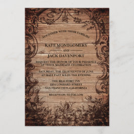 Convites Vintage Casamento Russo De Madeira Gravada