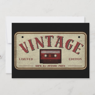 Convites Vintage Cassette Tape Limited Edition Music Lover