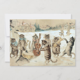 Convites Vintage Cat Christmas Carol Louis Wain Art