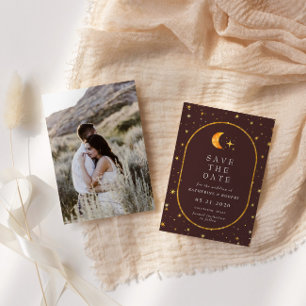 Convites Vintage Celestial Foto Salva A Data