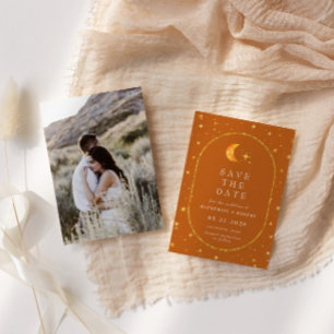 Convites Vintage Celestial Foto Salva A Data