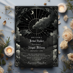 Convites Vintage Celestial Lua Stars Mística Chá de panela