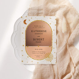 Convites Vintage Celestial Moon Stars Casamento