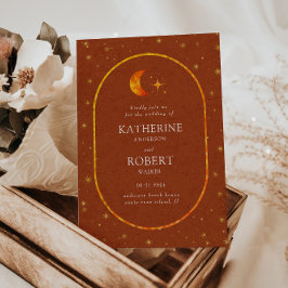 Convites Vintage Celestial Moon Stars Casamento