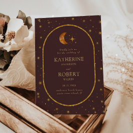 Convites Vintage Celestial Moon Stars Casamento