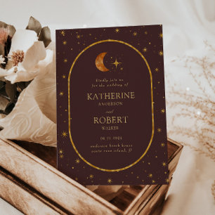 Convites Vintage Celestial Moon Stars Casamento