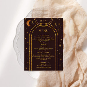 Convites Vintage Celestial Moon Stars Menu Janto Casamento