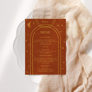 Convites Vintage Celestial Moon Stars Menu Janto Casamento