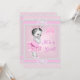Convites Vintage Chá de fraldas Girl Bonito Pink Ballerina (Frente/Verso In Situ)