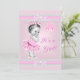 Convites Vintage Chá de fraldas Girl Bonito Pink Ballerina (Em pé/Frente)