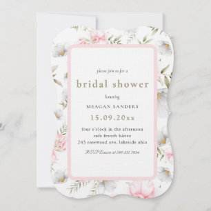 Convites Vintage Chá de panela de Rosas Rosa Floral Floral