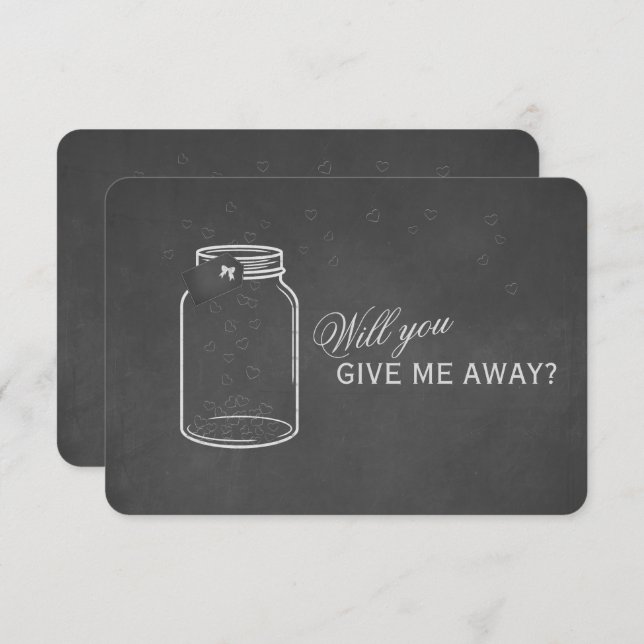 Convites Vintage Chalk, Você Me Dará Embora? (Frente/Verso)