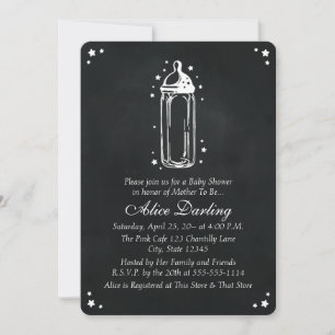 Convites Vintage Chalkboard Baby Chá de fraldas