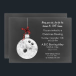 Convites Vintage Chalkboard Christmas Boliches Invations<br><div class="desc">Vintage Chalkboard Boliche de Natal Evento,  Convites para Boliches,  convite para festas de Natal de bola de boliche</div>