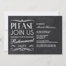 Convites Vintage Chalkboard Retirement Party