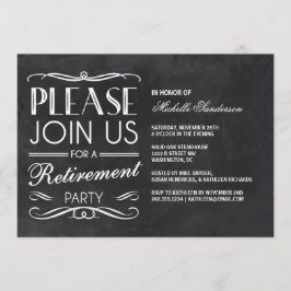 Convites Vintage Chalkboard Retirement Party