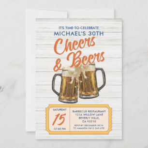 Convites Vintage Cheers & Beers Adulto aniversário de 40 an
