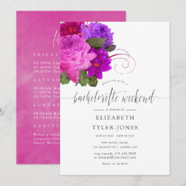 Convites Vintage Chic Fuchsia e Festa de solteira roxa