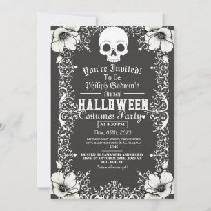 Convites Vintage Chic Gothic Dark Halloween Festa de Figuri