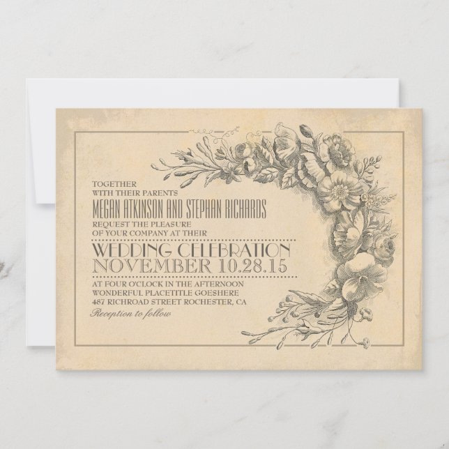 Convites Vintage chic se vende. (Frente)