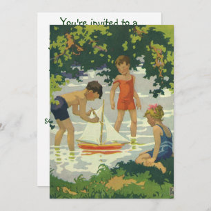 Convites Vintage Children Summer Festa de aniversário