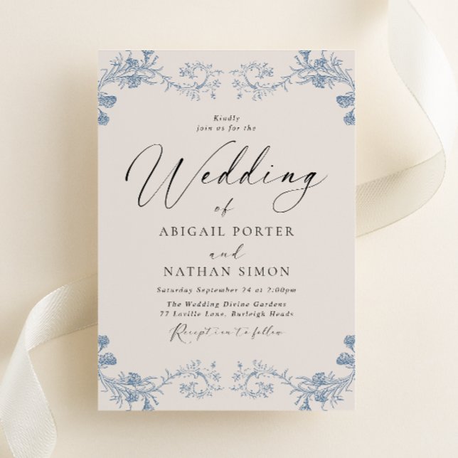 Convites Vintage Chinoiserie Classic Wedding (Criador carregado)